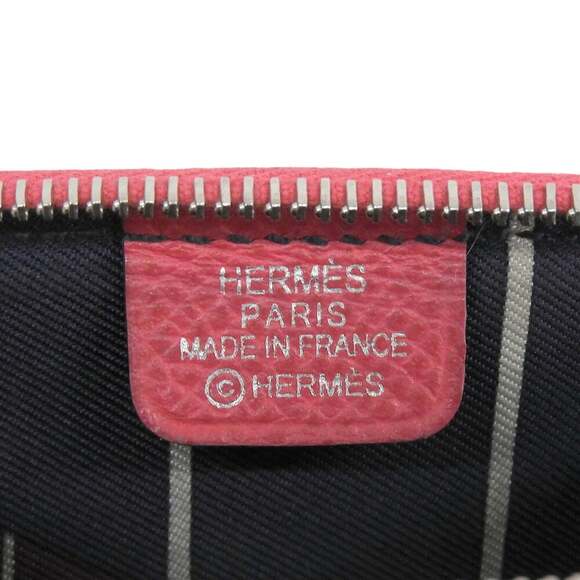 Hermes HERMES Azap Silkin Compact Mini A Engraved Coin Case Purse Epson Pink - Picture 9 of 9